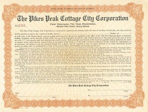 Pikes Peak Cottage City Corporation - Bond